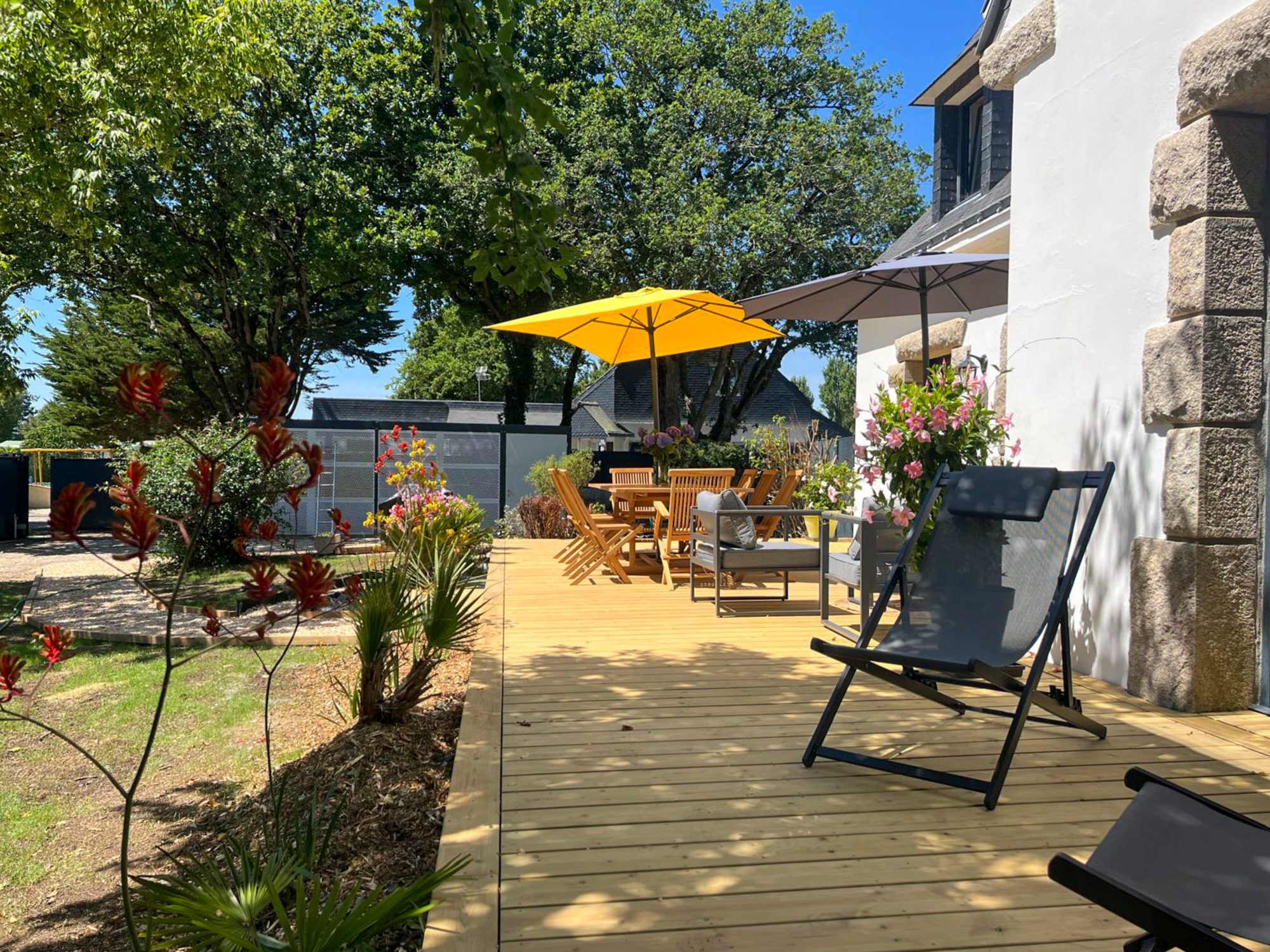 Terrasse du Gîte Domaine du Morbihan